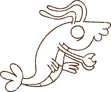 Bir insan tarafından çizilmiş karides kömürü.