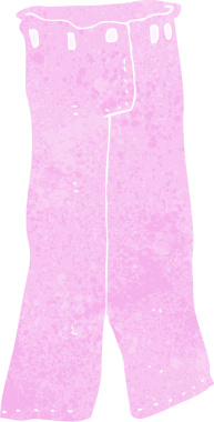 Bir insan tarafından çizilmiş pembe bir pantolon.