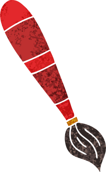 Bir insan tarafından çizilmiş eski çizim tarzı tuhaf bir karikatür fırçası.