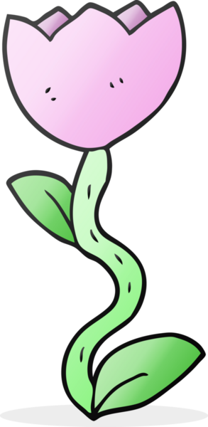 Bir insan tarafından çizilmiş serbest çizim karikatür çiçeği