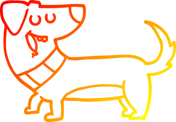 Bir insan tarafından çizilmiş çizgi film köpeğinin sıcak çizgi çizimi