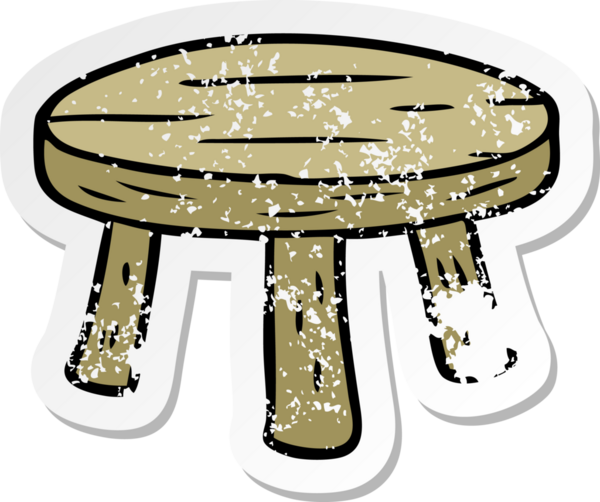 Bir insan tarafından çizilmiş küçük bir tabure.