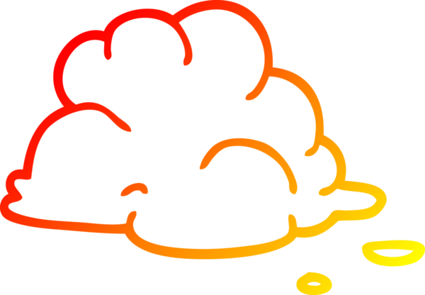 Bir insan tarafından çizilmiş yumuşak beyaz bulutların sıcak çizgi çizimi