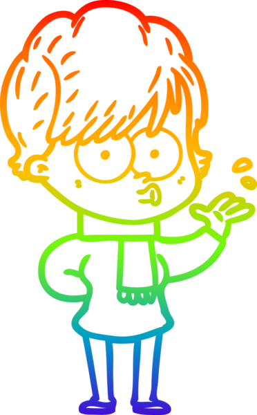 gökkuşağı gradyan çizimi bir insan tarafından çizilmiş bir karikatür kadın