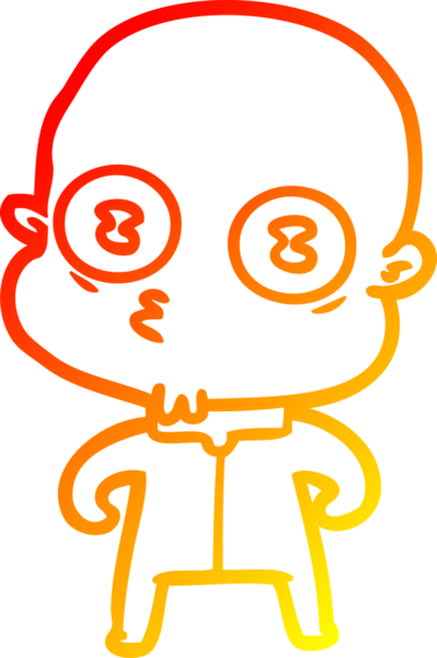 Bir insan tarafından çizilmiş garip kel bir uzay adamının sıcak çizgi çizimi