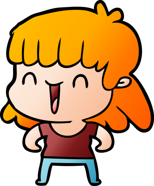 Bir insan tarafından çizilmiş karikatür kadın.