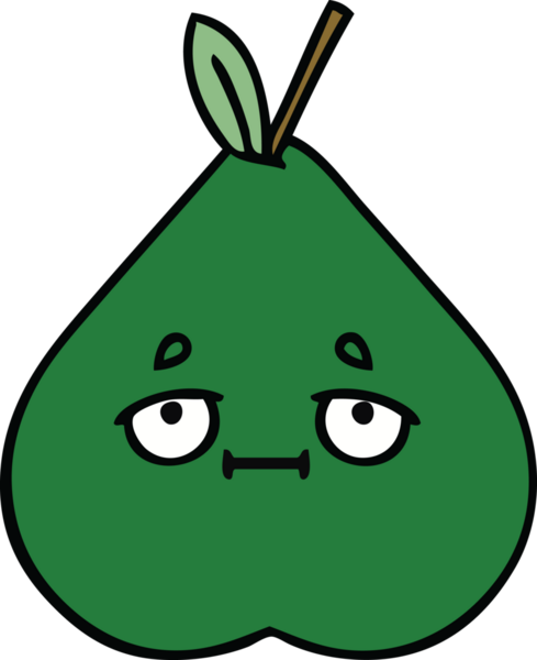 Bir insan tarafından çizilmiş armut karikatürü.