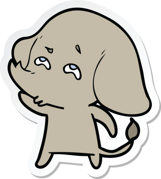 Bir insan tarafından çizilmiş karikatür filinin çıkartması.