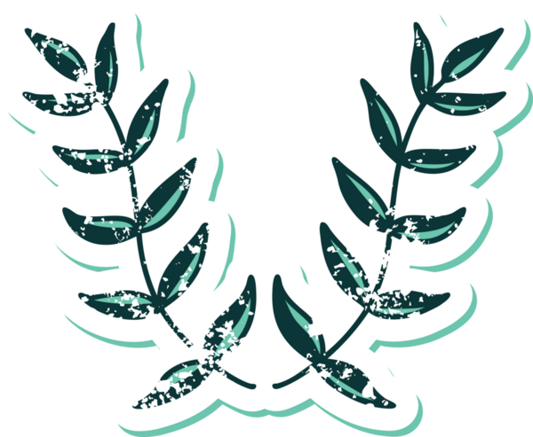 Bir insan tarafından çizilmiş defne defne resminin sembolik bir dövmesi var.