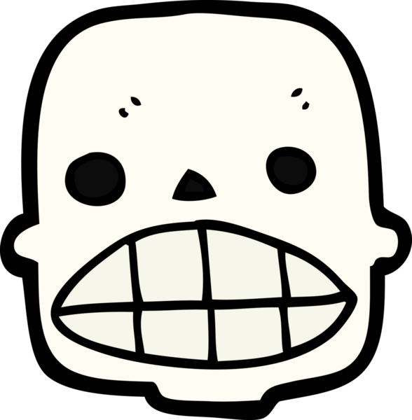 Bir insan tarafından çizilmiş kafatası.