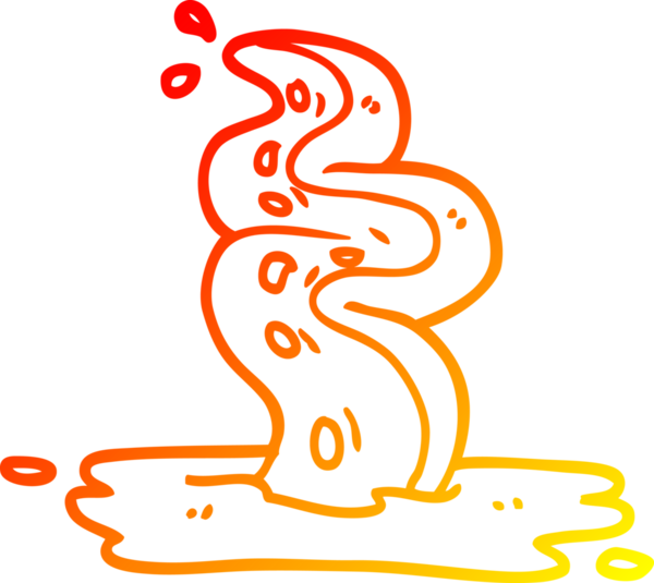 Bir insan tarafından çizilmiş, çizgi film karakterinin sıcak gradyan çizimi.