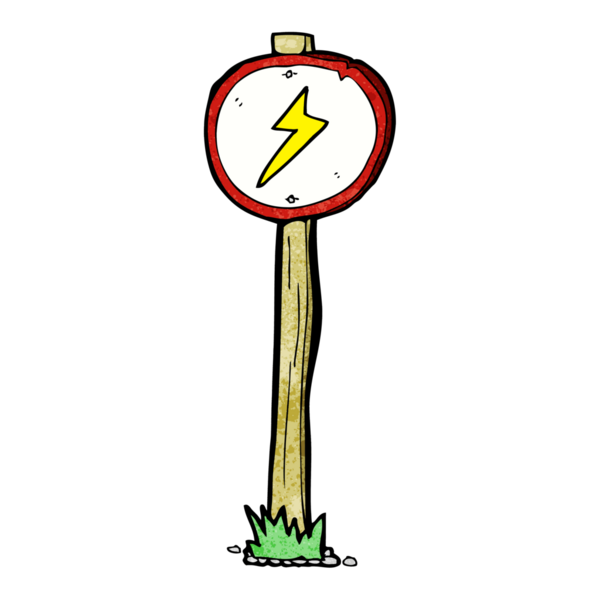 bir insan tarafından çizilmiş karikatür elektrik uyarı işareti