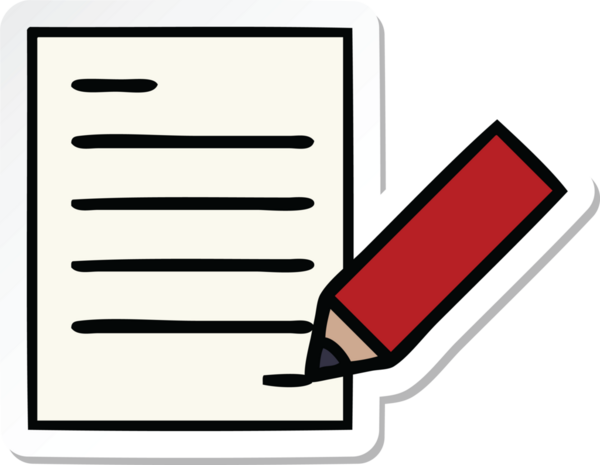 Bir insan tarafından çizilmiş bir belgenin şirin bir karikatürü.