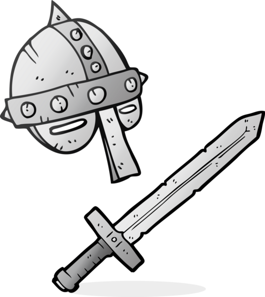 Bir insan tarafından çizilmiş serbest çizim ortaçağ miğferi