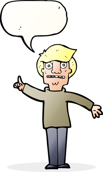 Çizgi filmci bir insan tarafından çizilmiş konuşma balonuyla soru soruyor.