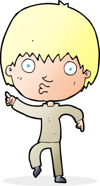 Bir insan tarafından çizilmiş çizgi film etkilenmiş çocuk.