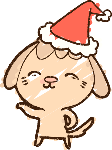 Bir insan tarafından çizilen Noel Köpeği Tebeşiri