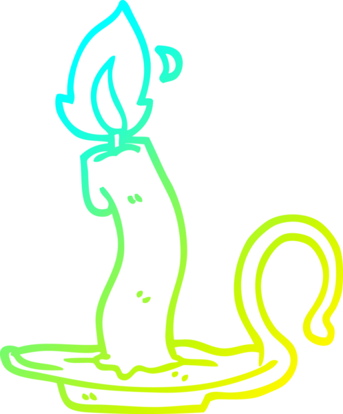 Bir insan tarafından çizilmiş yanan bir mumun soğuk gradyan çizgisi.