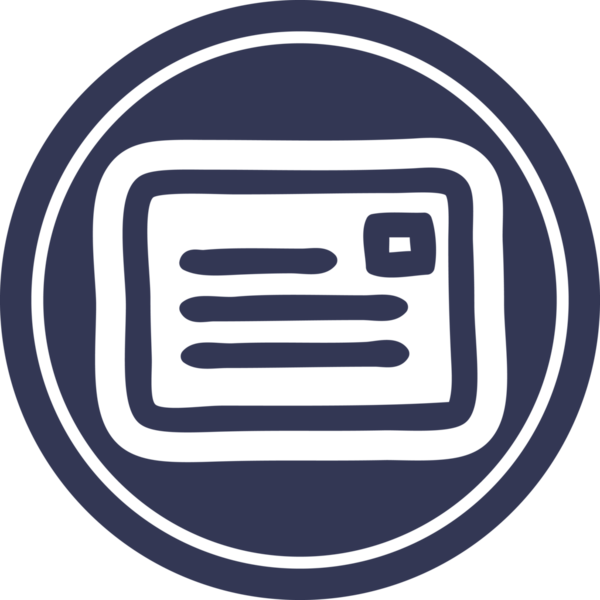 bir insan tarafından çizilmiş zarf harfi dairesel simgesi