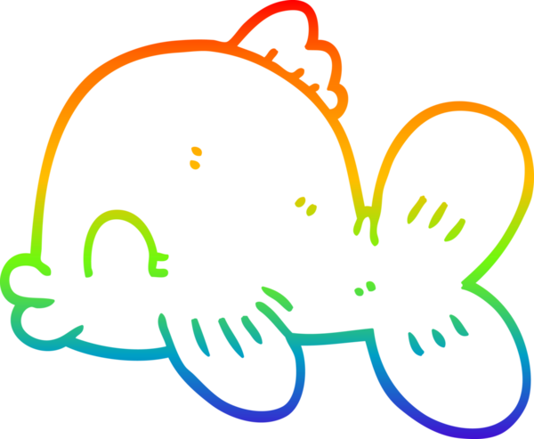 gökkuşağı gradyan çizgisi bir insan tarafından çizilmiş bir balık çizgi