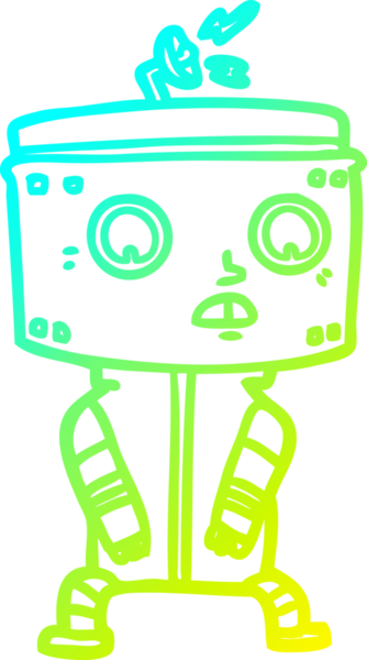 Bir insan tarafından çizilmiş soğuk gradyan robot çizimi