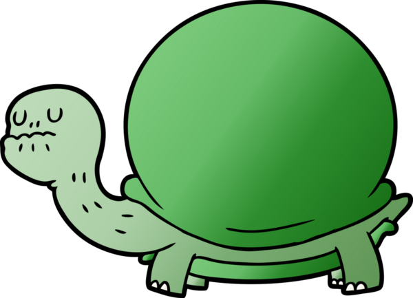 Bir insan tarafından çizilmiş karikatür kaplumbağası.