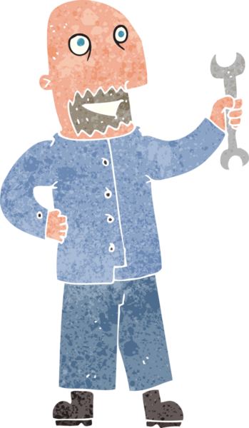 bir insan tarafından çizilmiş karikatür tamircisi