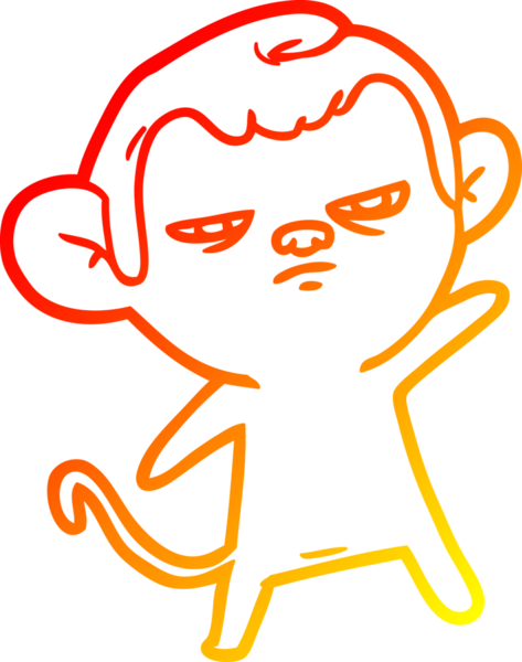 Bir insan tarafından çizilmiş çizgi film maymunu çizimi