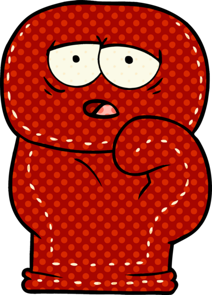 Bir insan tarafından çizilmiş bir boks eldiveni.