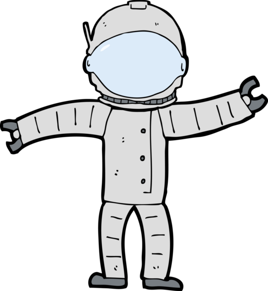 Bir insan tarafından çizilmiş bir astronot.