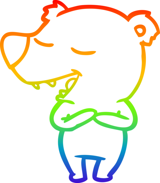 Bir insan tarafından çizilen kutup ayısının gökkuşağı gradyanı çizimi