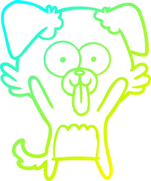 Bir insan tarafından çizilmiş dilli çizgi film köpeği çizimi.