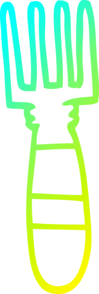 Bir insan tarafından çizilmiş bir karikatür çatalının soğuk eğim çizgisi.