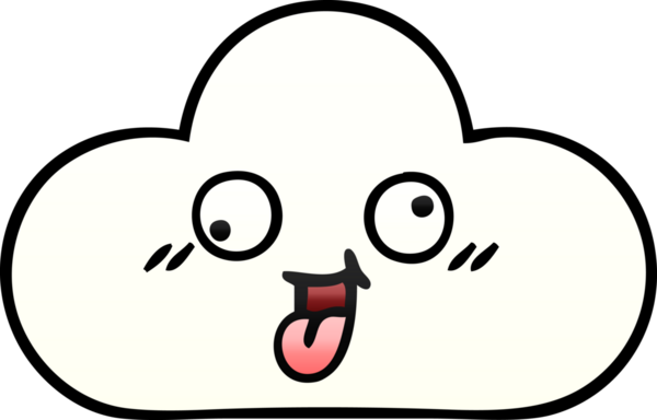 Bir insan tarafından çizilmiş bir bulutun gölgelenmiş karikatürü