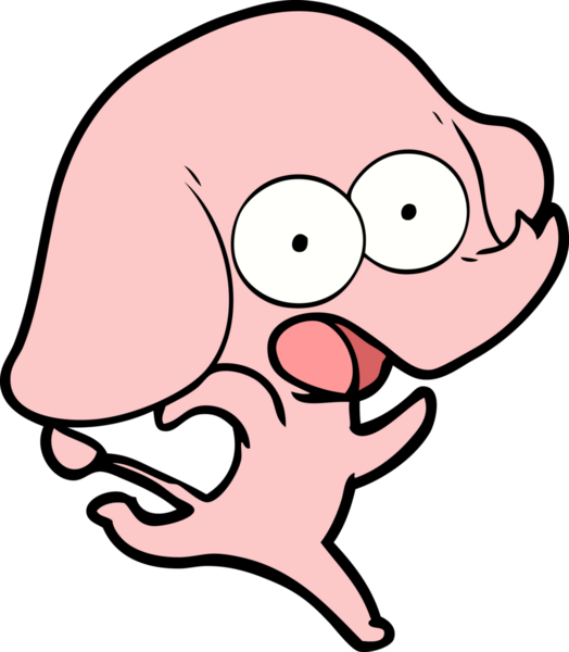 Bir insan tarafından çizilmiş şirin bir fil.