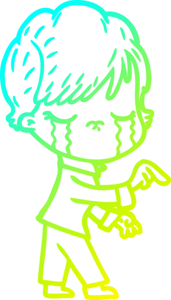 Bir insan tarafından çizilmiş ağlayan bir karikatür çizimi.