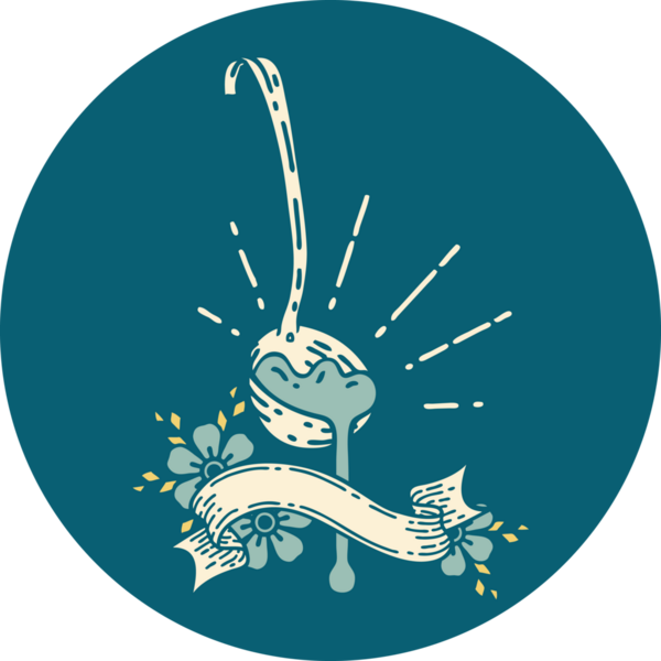 Bir insan tarafından çizilmiş et sosunun dövme stili bir ikonu