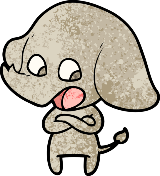 Bir insan tarafından çizilmiş şirin bir fil.