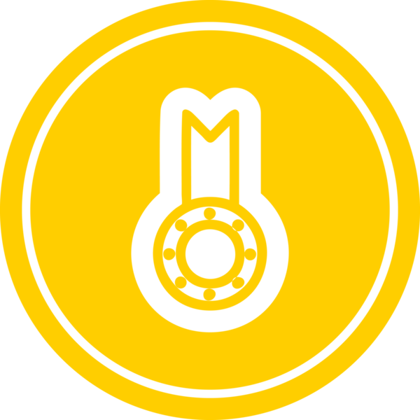 Bir insan tarafından çizilen madalya ödülü dairesel simgesi
