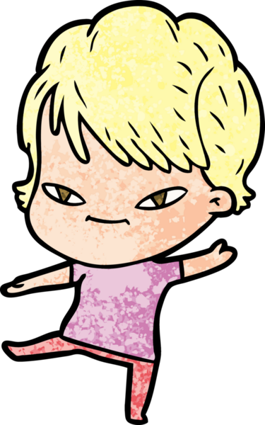 Bir insan tarafından çizilmiş mutlu bir kadın.