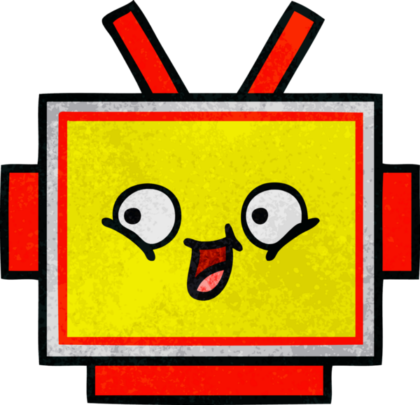 Bir insan tarafından çizilmiş robot kafasının retro grunge dokusu