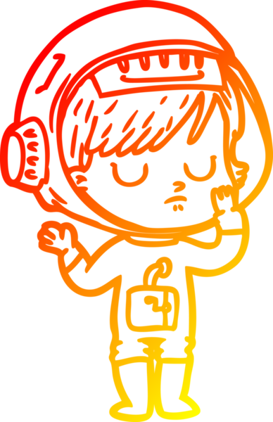 Bir insan tarafından çizilmiş bir astronot kadın çizgi çizimi.