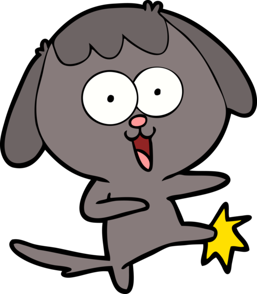 Bir insan tarafından çizilmiş şirin bir çizgi film köpeği.