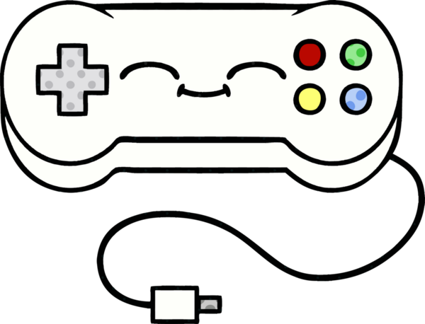 bir insan tarafından çizilmiş bir oyun denetleyicisinin çizgi roman tarzı