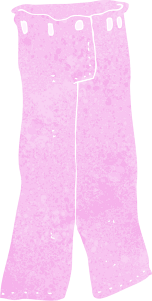 Bir insan tarafından çizilmiş pembe bir pantolon.