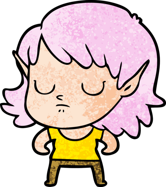 Bir insan tarafından çizilmiş bir elf kızı.