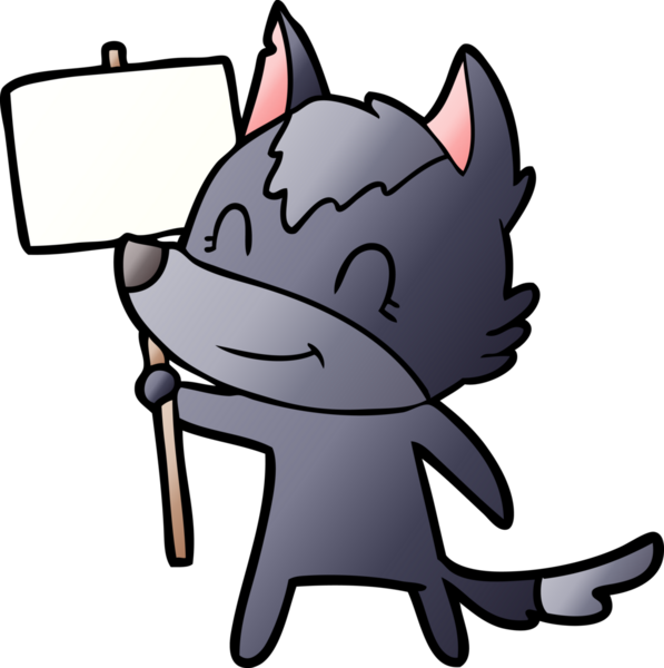 Bir insan tarafından çizilmiş dost canlısı bir kurt.