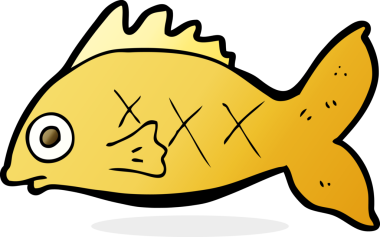 bir insan tarafından çizilmiş karikatür balığı