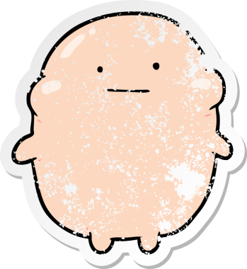 Bir insan tarafından çizilmiş insan çizgi filminin sıkıntılı çıkartması.