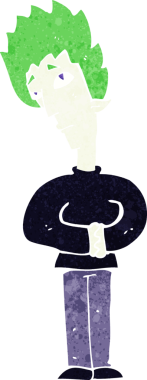 Bir insan tarafından çizilmiş meraklı vampir çizgi filmi.